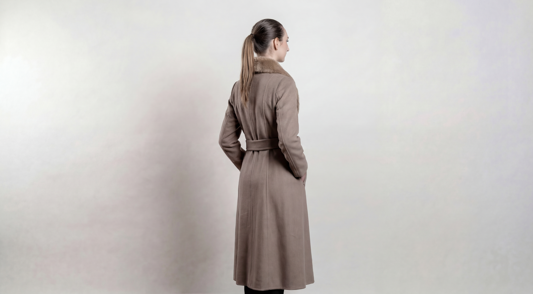 Demi-Couture Fur Trim Overcoat