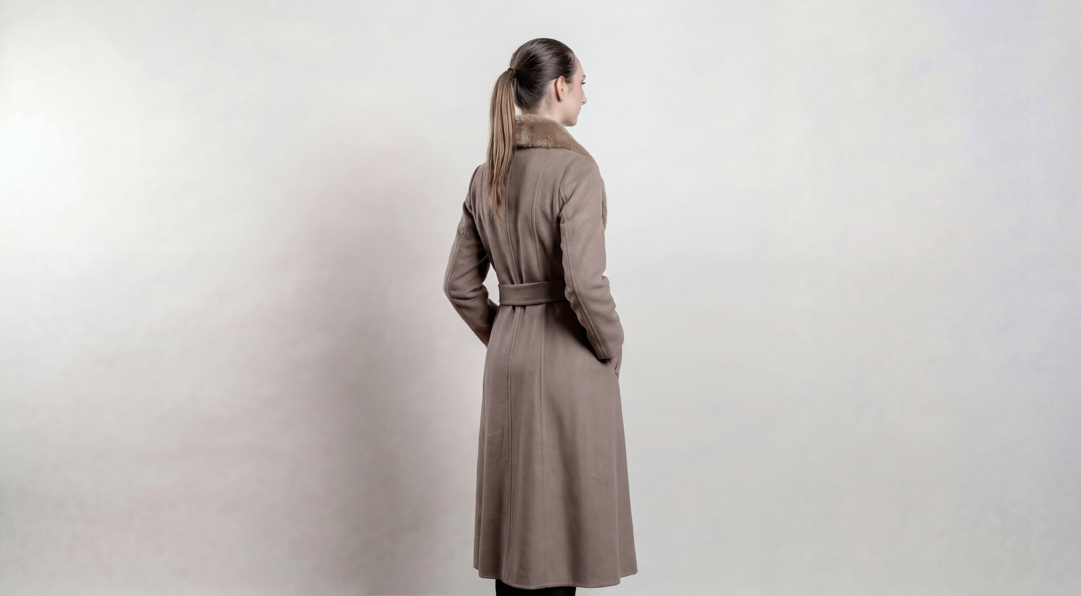 Demi-Couture Fur Trim Overcoat