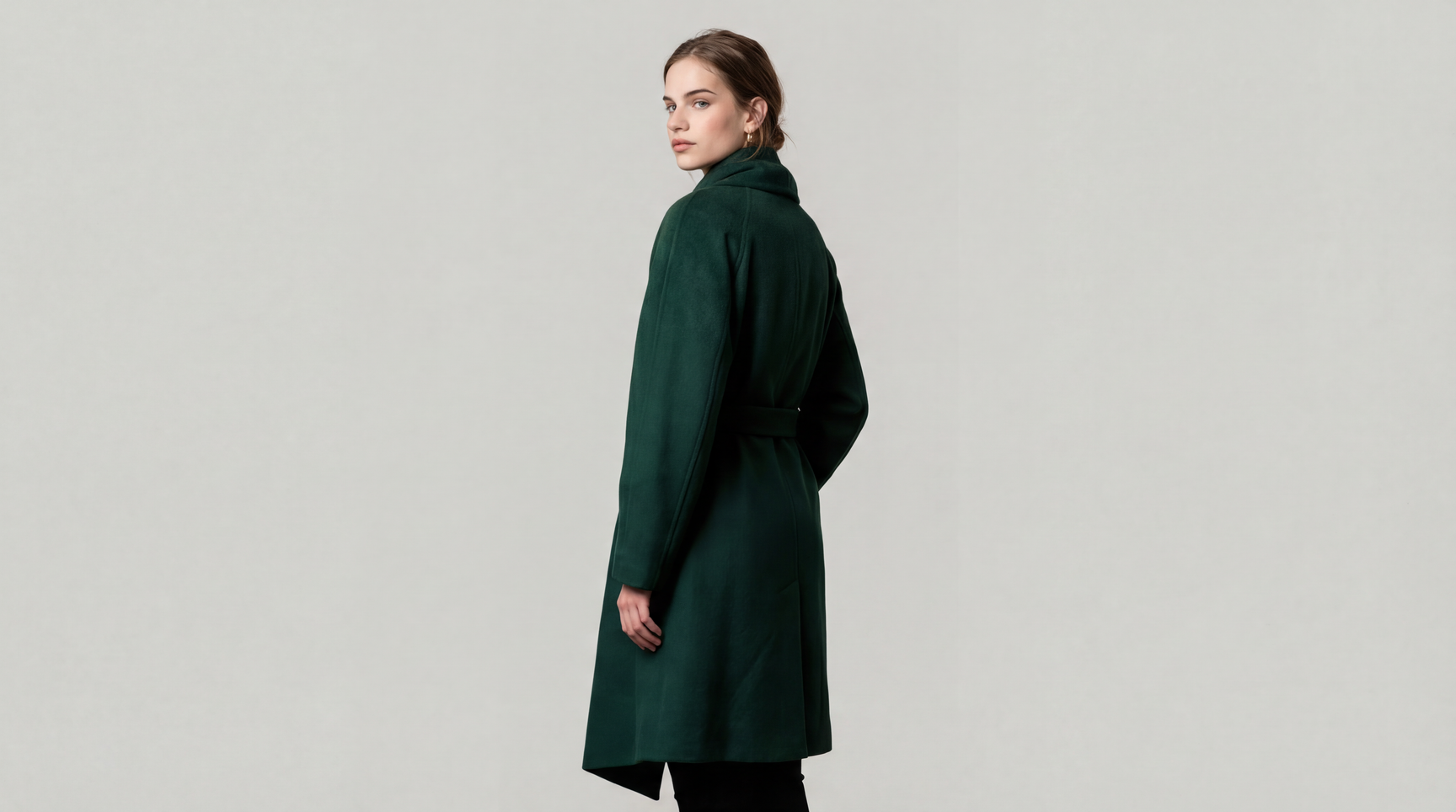 Demi-Couture Cashmere Shawl Collar Overcoat - Emerald