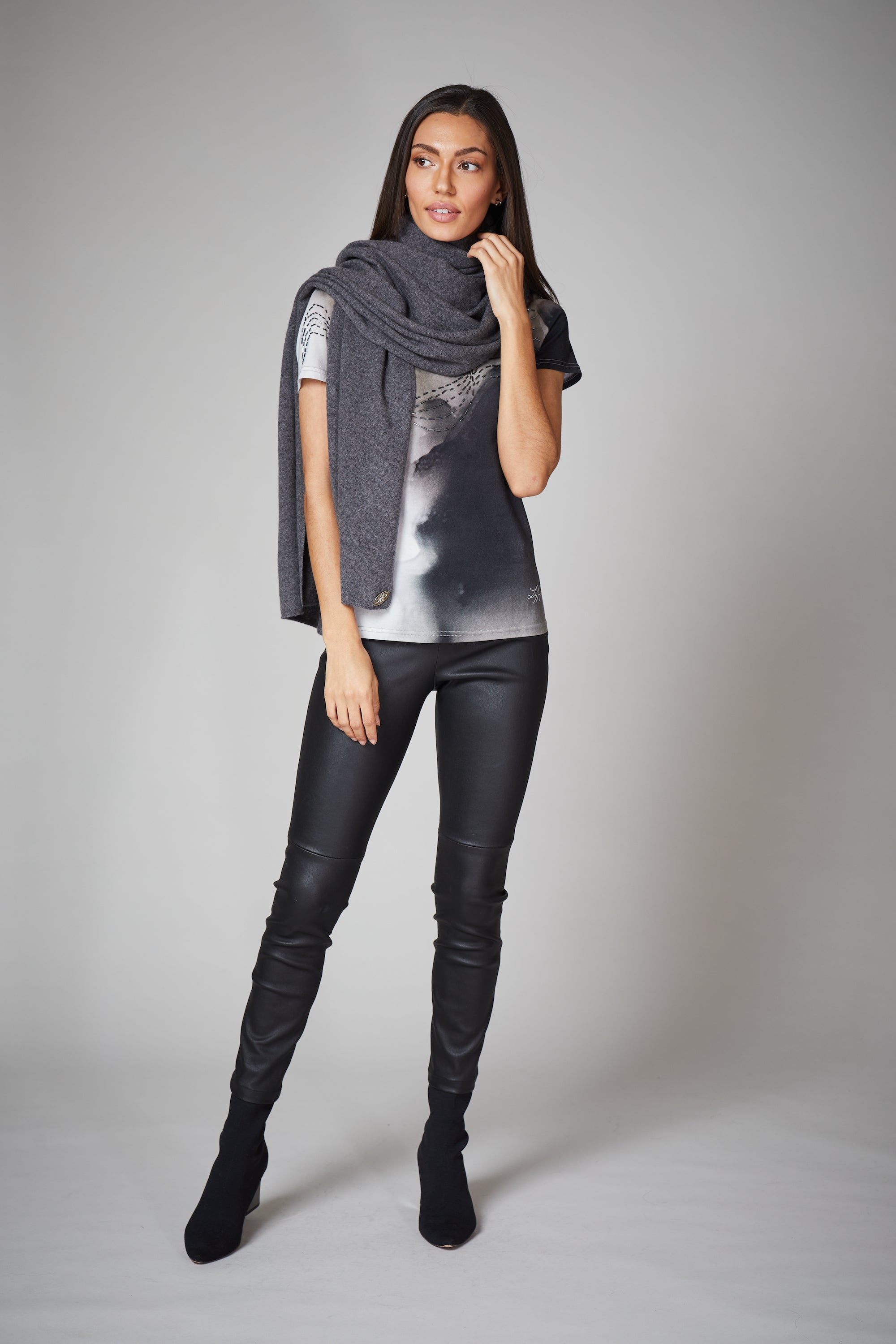 Heather Grey Cashmere Shawl