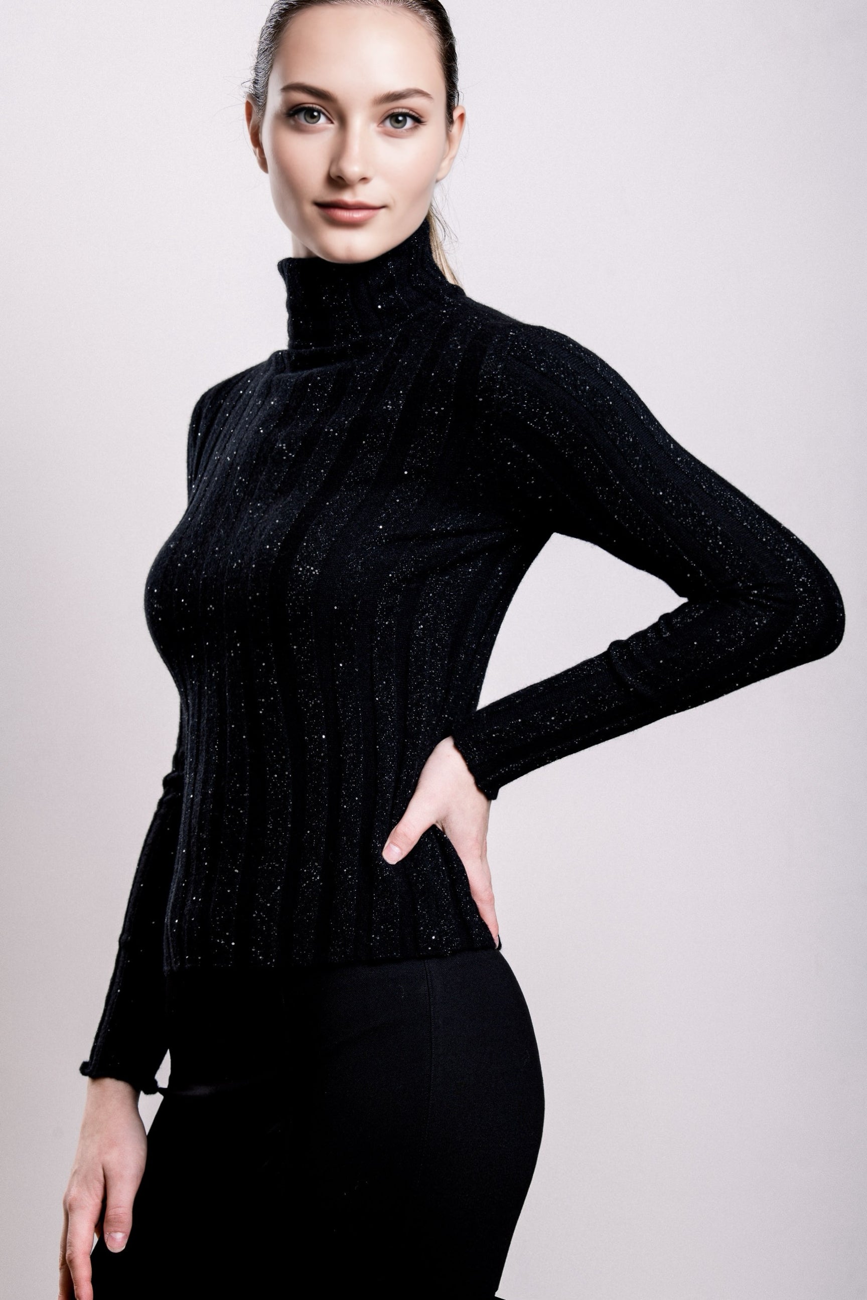 Cashmere Turtle Neck Sweater - Black