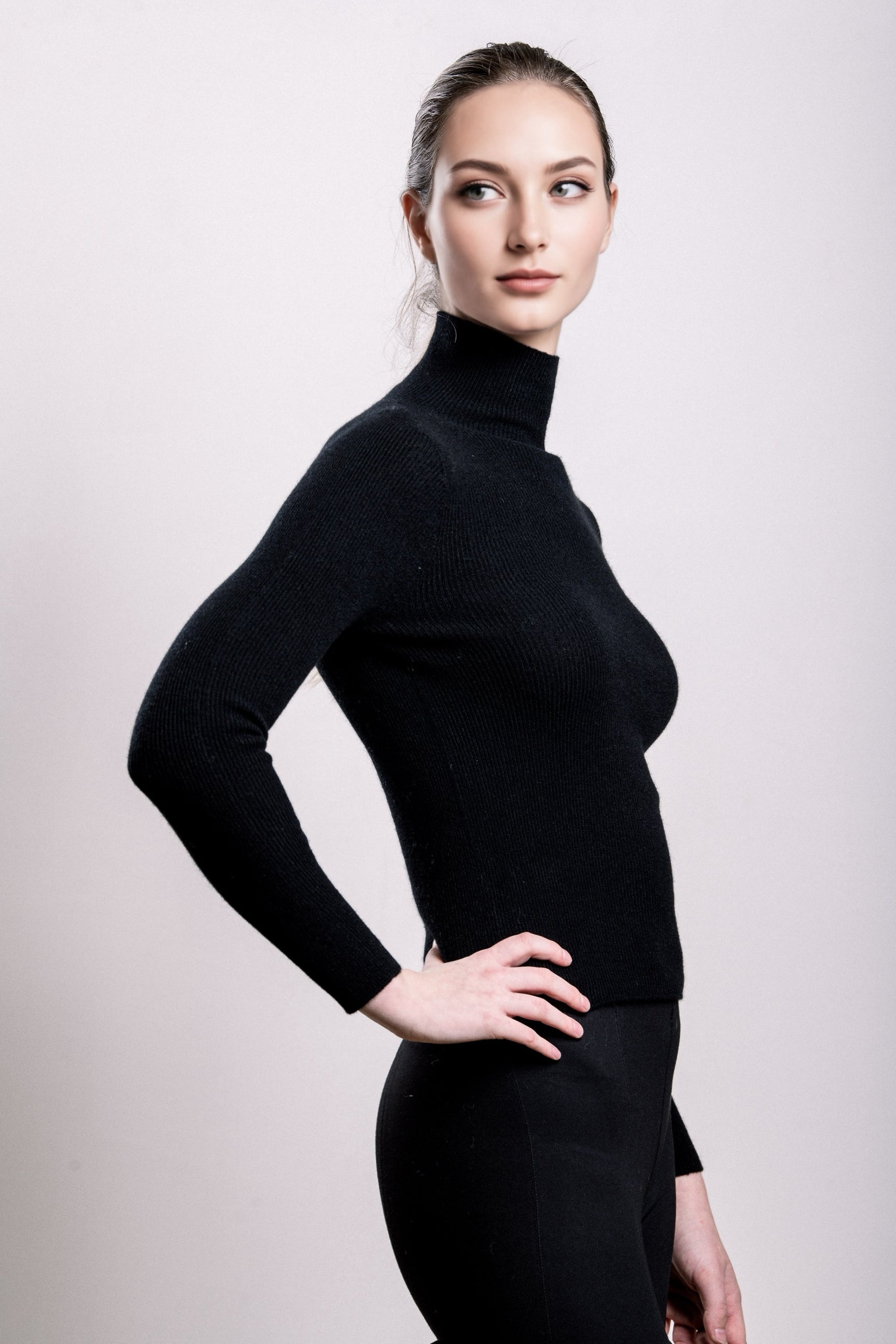 Cashmere Turtle Neck Sweater - Black