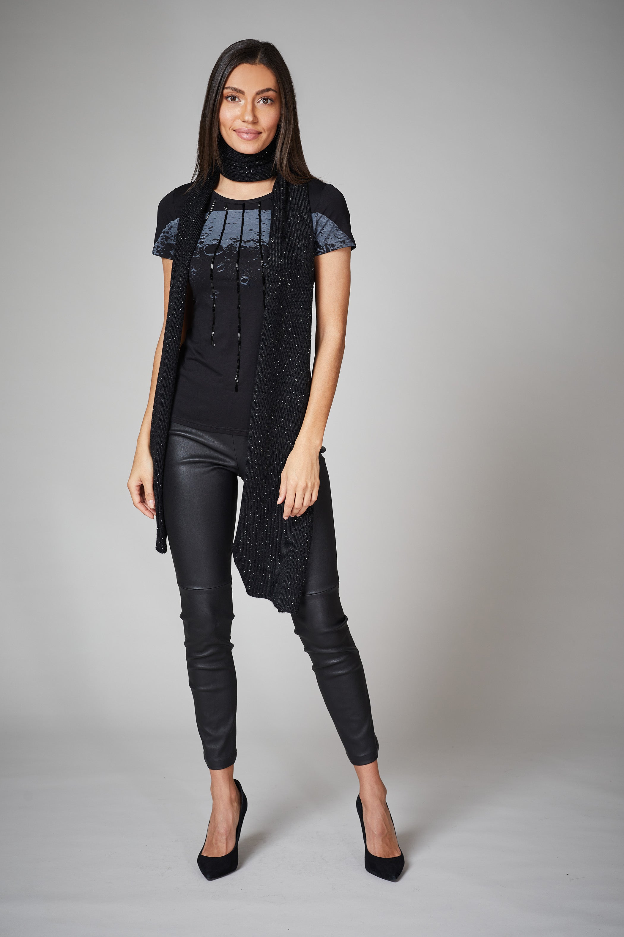 Black Sequined Scarf