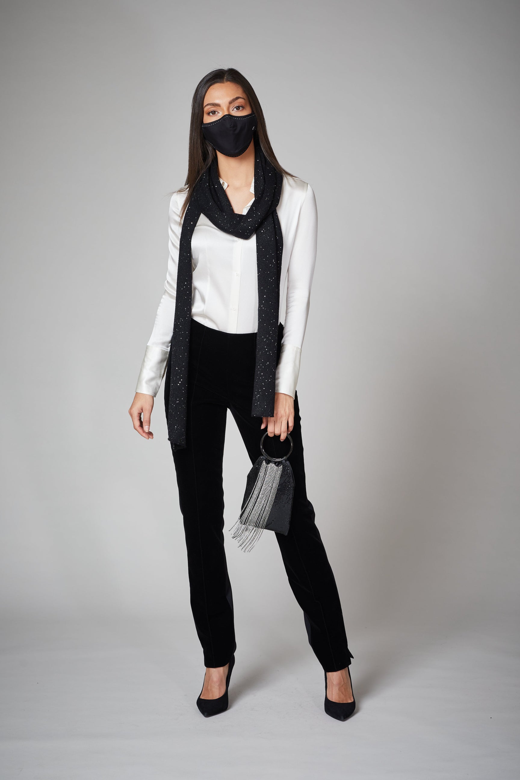 Black Sequined Scarf