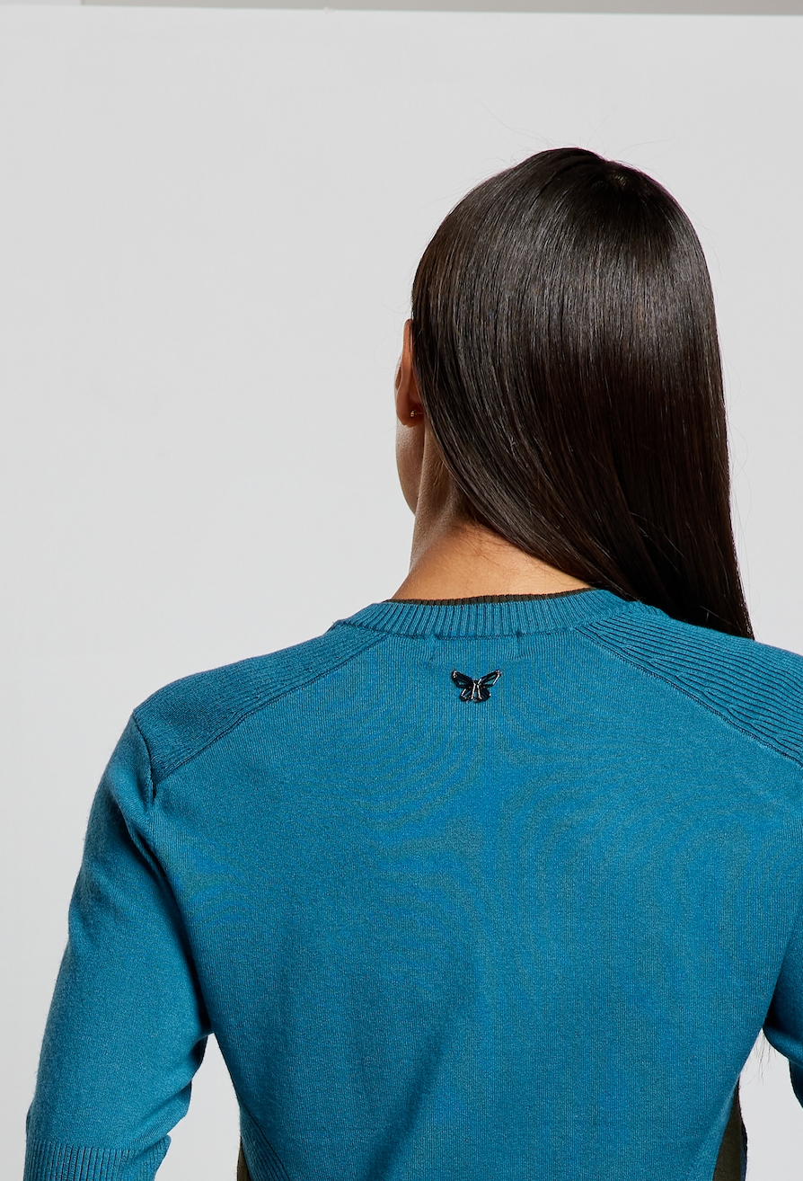 Levity Rib Long Sleeve Sweater - Teal