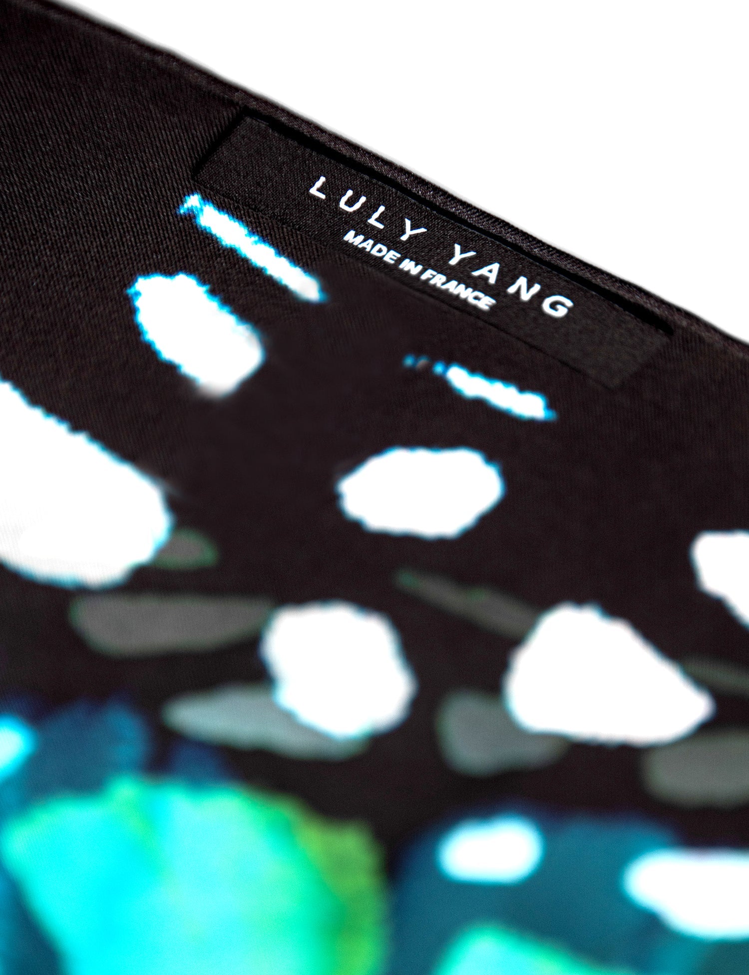Luly Yang Signature Blue Monarch Silk Scarf