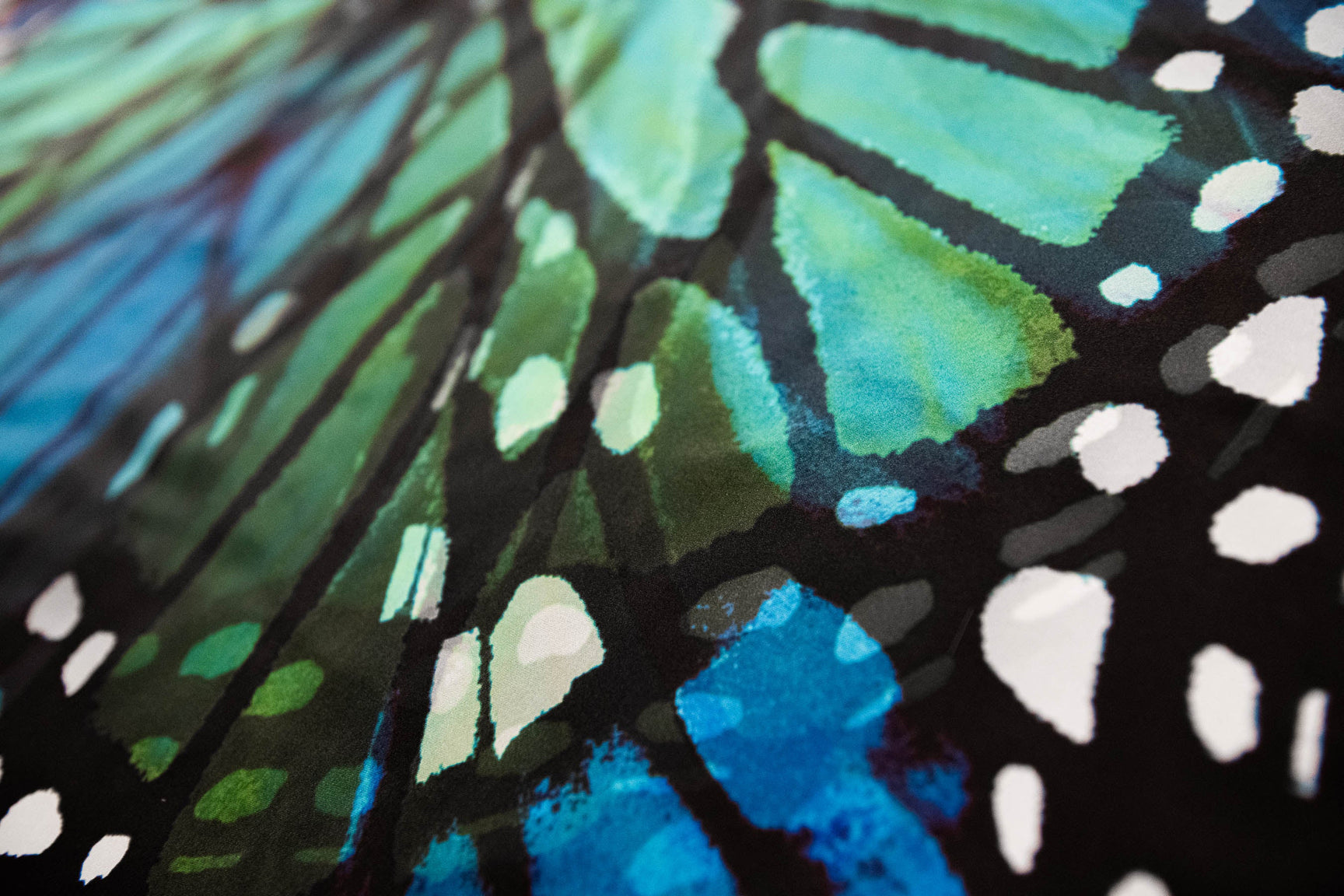 Luly Yang Signature Blue Monarch Silk Scarf