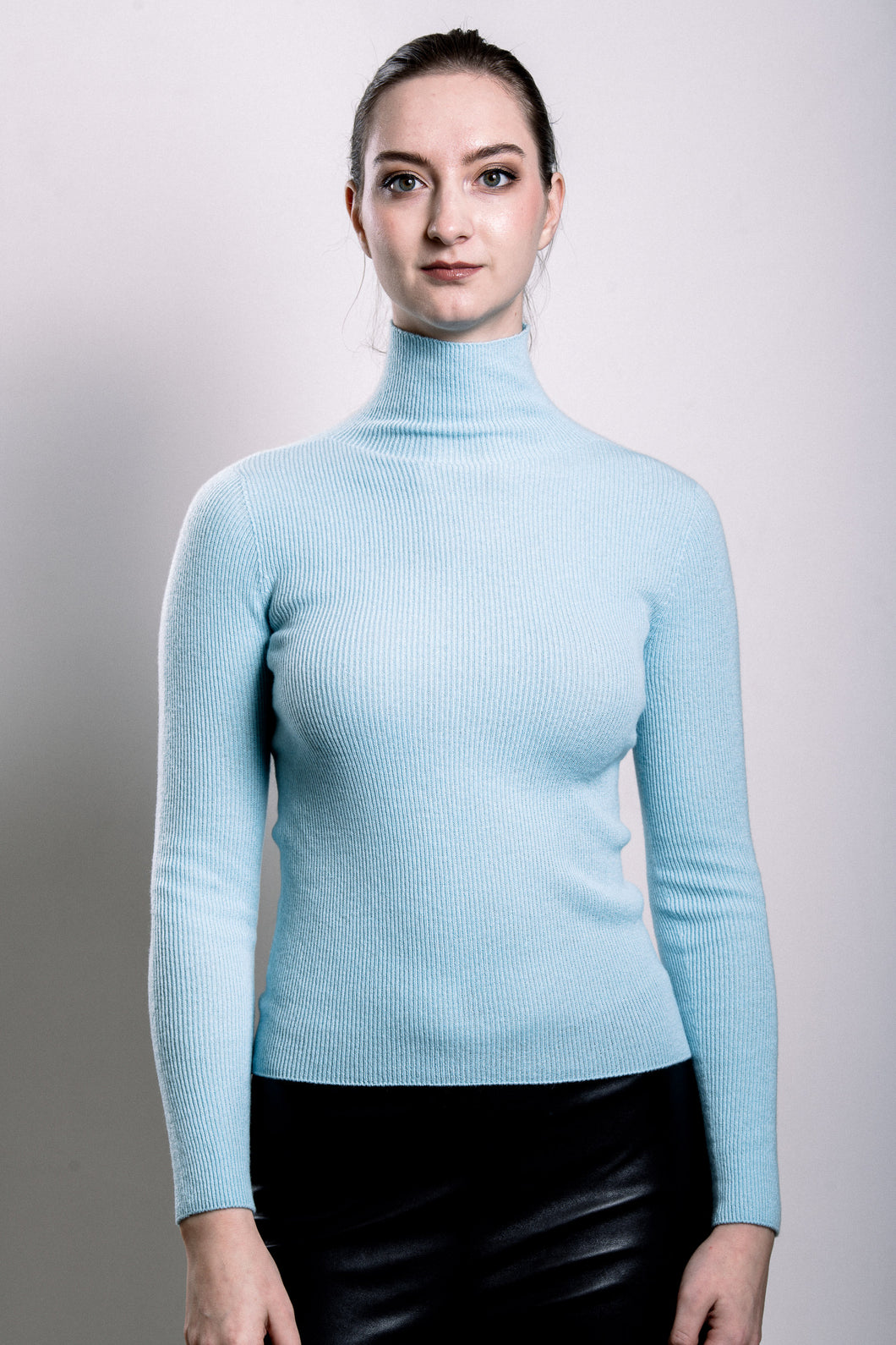 Cashmere Turtle Neck Sweater - Sky Blue