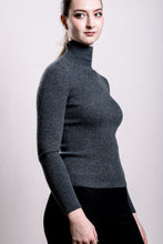 Load image into Gallery viewer, Cashmere Turtle Neck Sweater - Slate