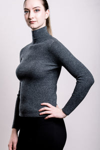Cashmere Turtle Neck Sweater - Slate