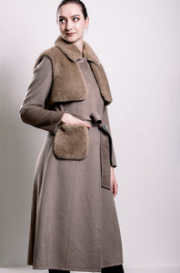 Demi-Couture Fur Trim Overcoat