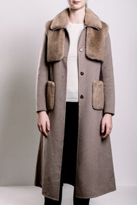 Demi-Couture Fur Trim Overcoat