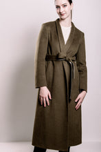 Load image into Gallery viewer, Demi-Couture Wool &amp; Silk Overcoat - Olive