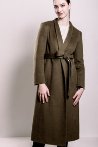 Demi-Couture Wool & Silk Overcoat - Olive