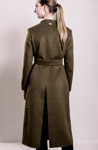 Demi-Couture Wool & Silk Overcoat - Olive