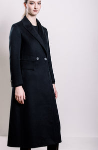 Demi-Couture Cashmere Double Breasted Overcoat - Black