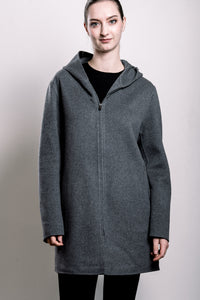 Demi-Couture Hooded Coat - Grey