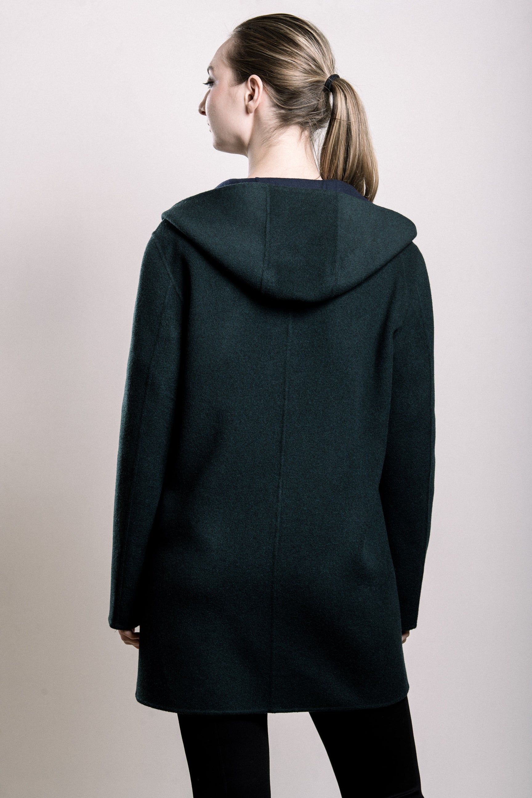 Demi-Couture Hooded Coat - Forest Green