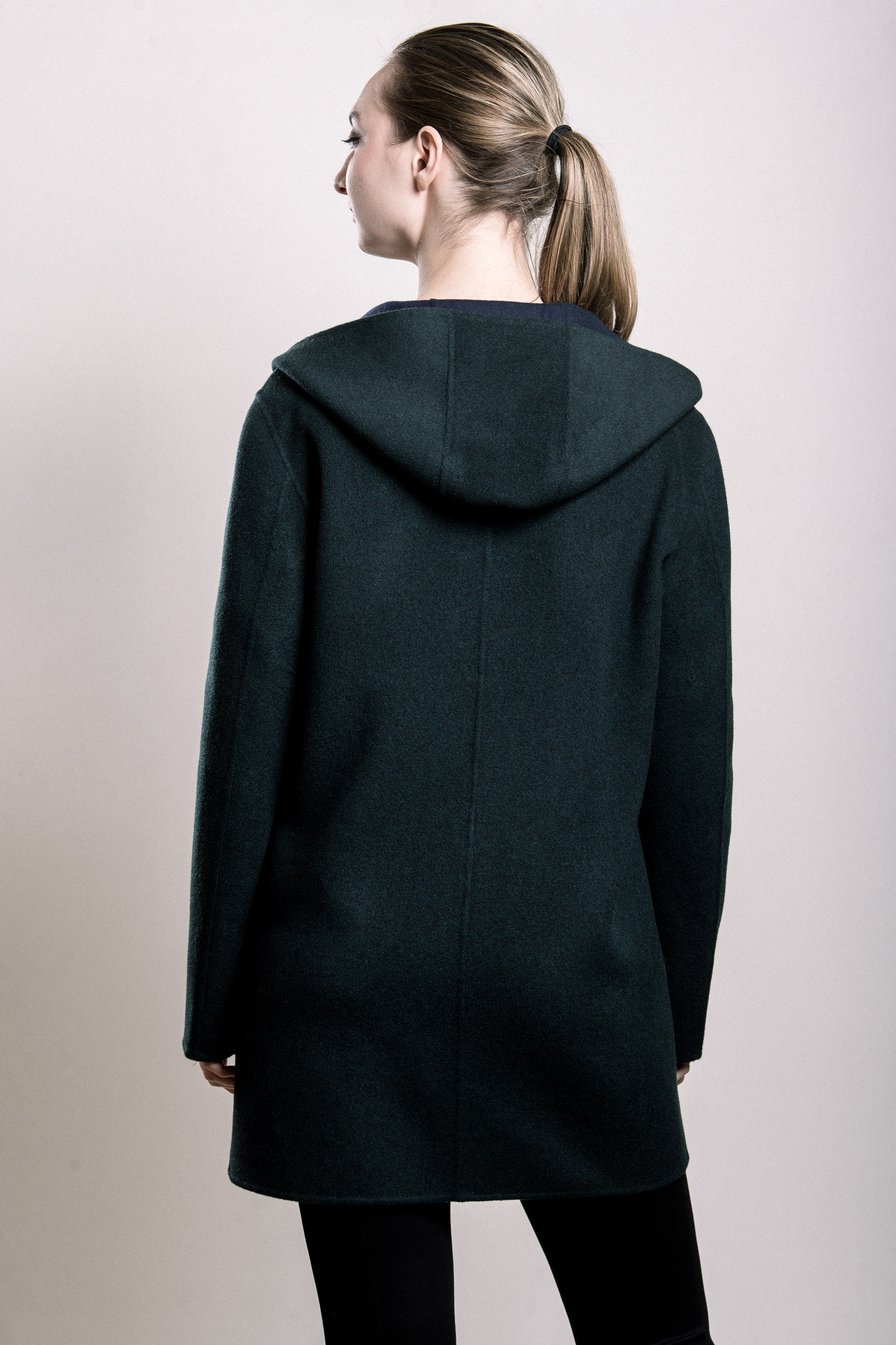 Demi-Couture Hooded Coat - Forest Green