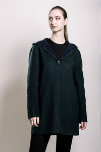 Demi-Couture Hooded Coat - Forest Green
