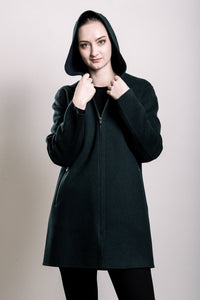 Demi-Couture Hooded Coat - Forest Green