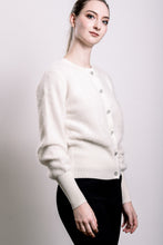 Load image into Gallery viewer, Cashmere &amp; Fox Cardigan - White