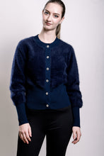 Load image into Gallery viewer, Cashmere &amp; Fox Cardigan - Navy
