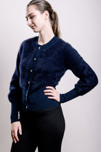 Load image into Gallery viewer, Cashmere &amp; Fox Cardigan - Navy