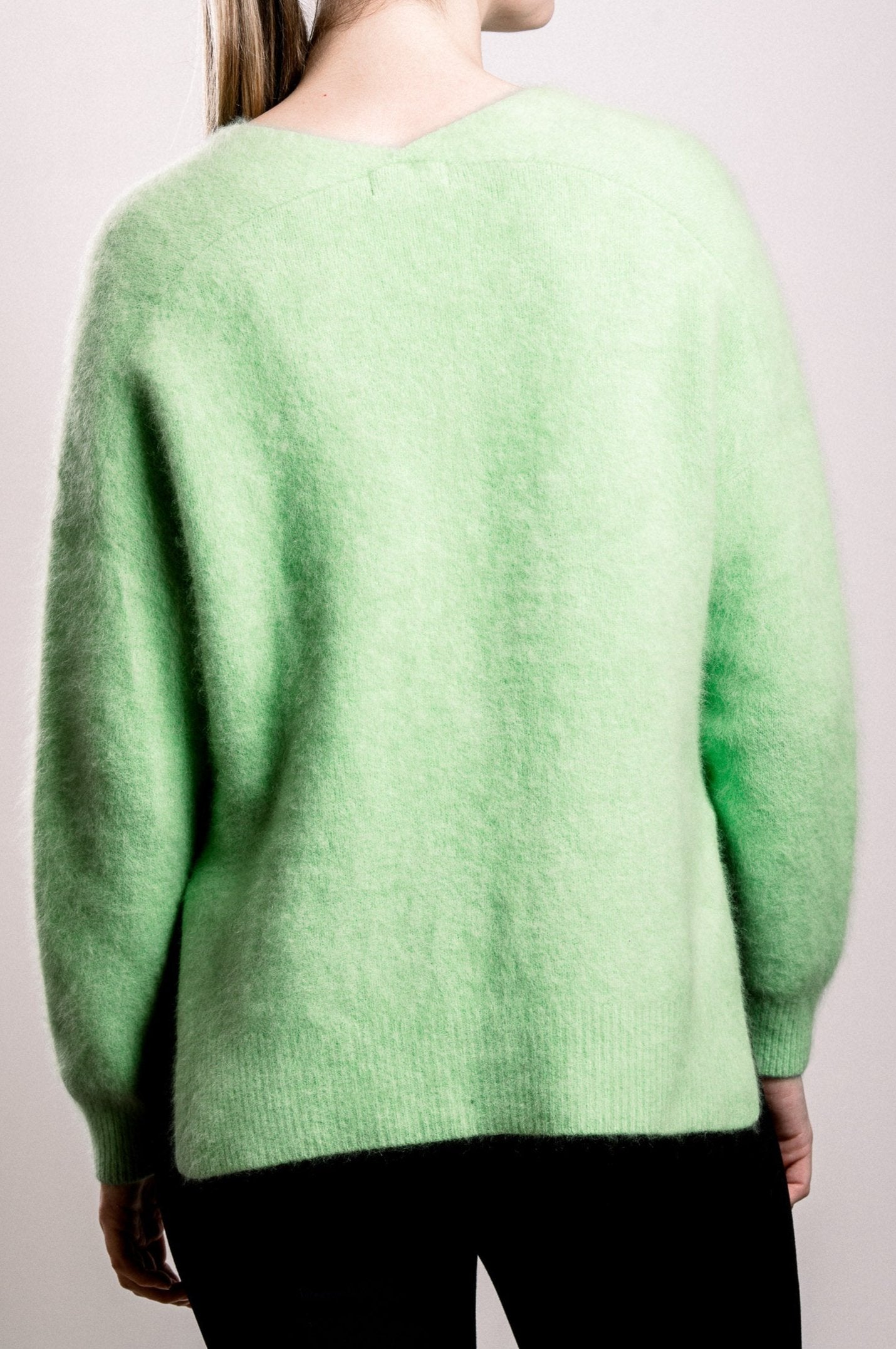 Plush V-neck Sweater - Apple Green - SOLD OUT