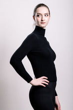 Load image into Gallery viewer, Cashmere Turtle Neck Sweater - Black