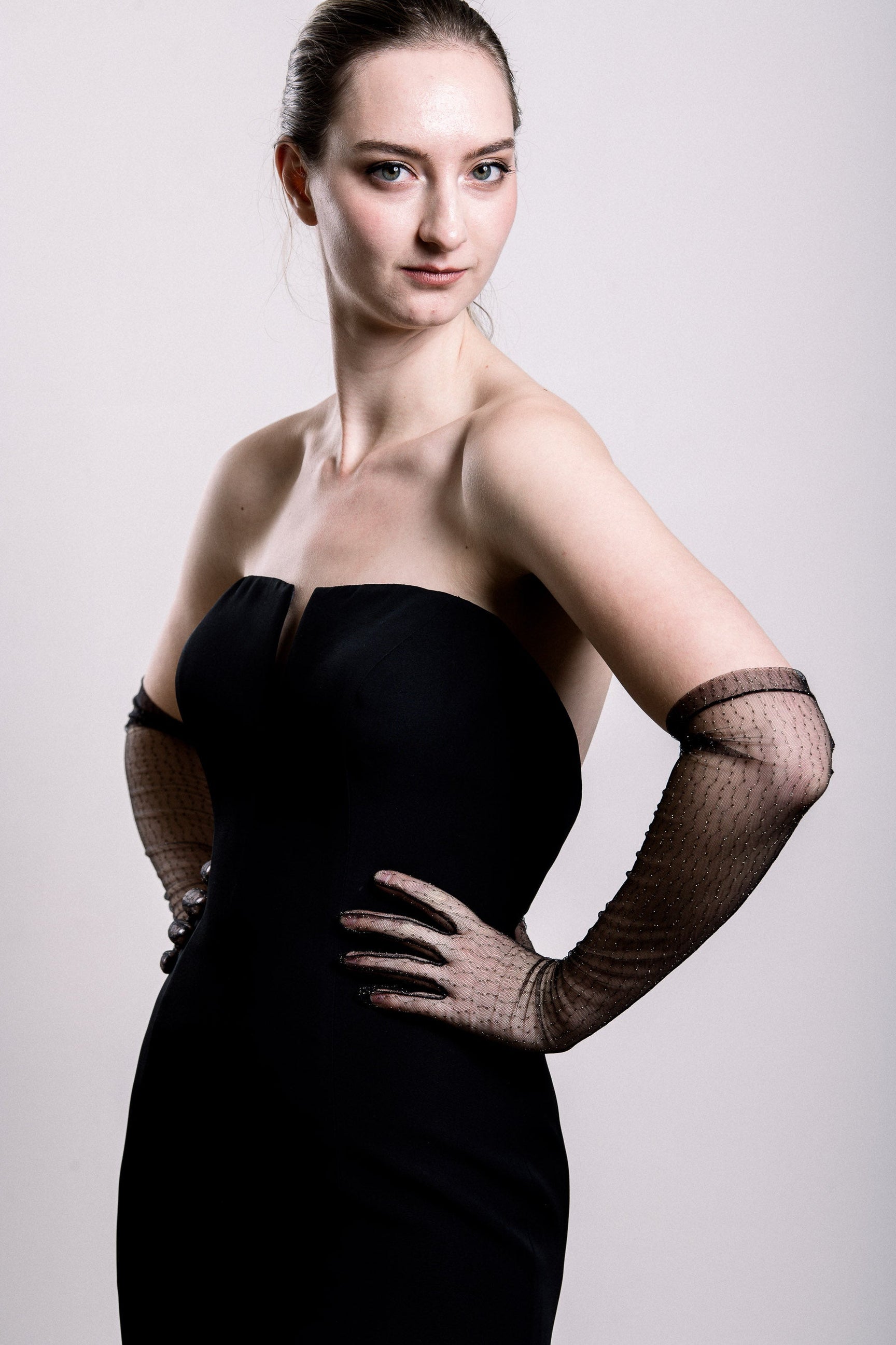 Sheer Opera Gloves - Black