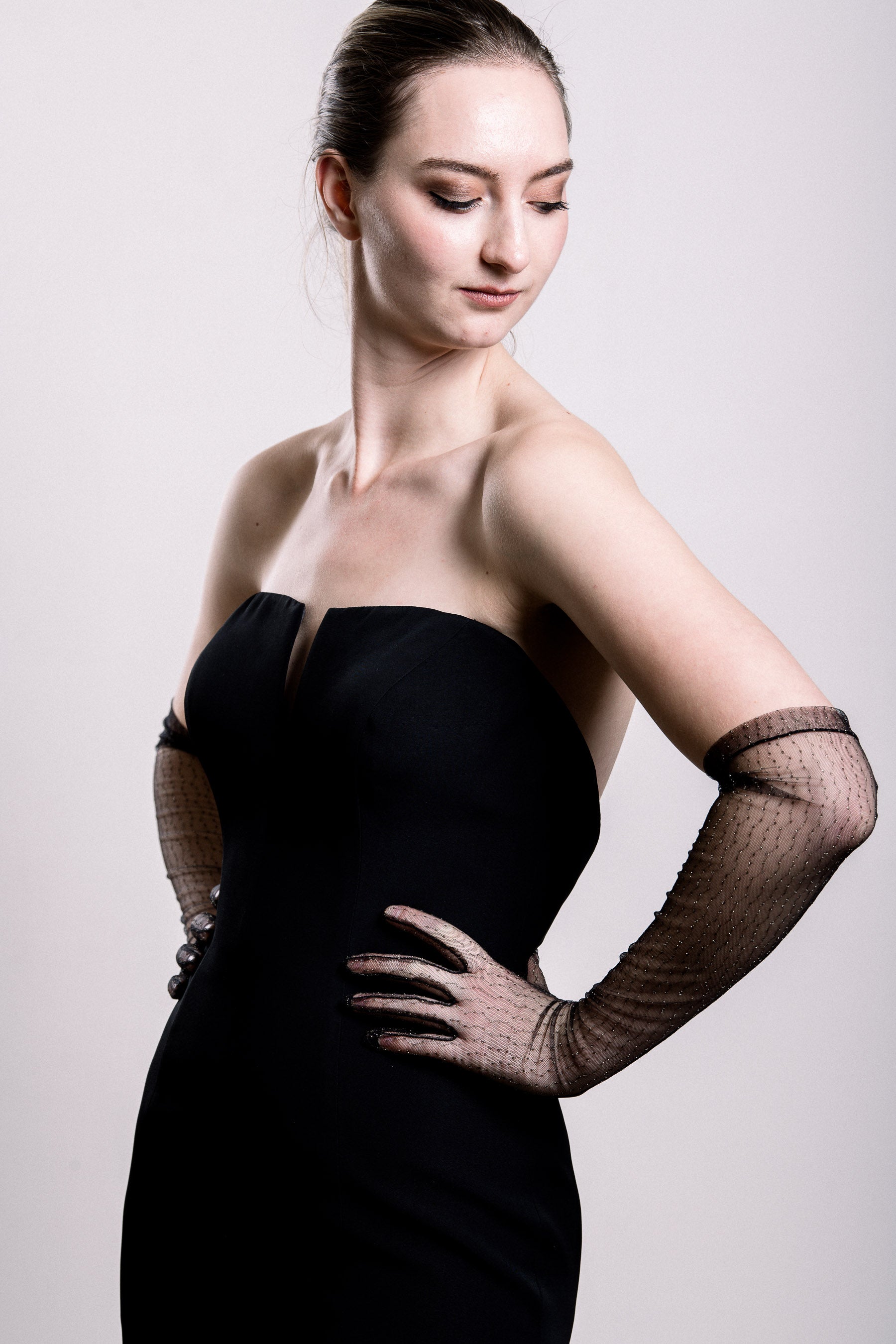 Sheer Opera Gloves - Black