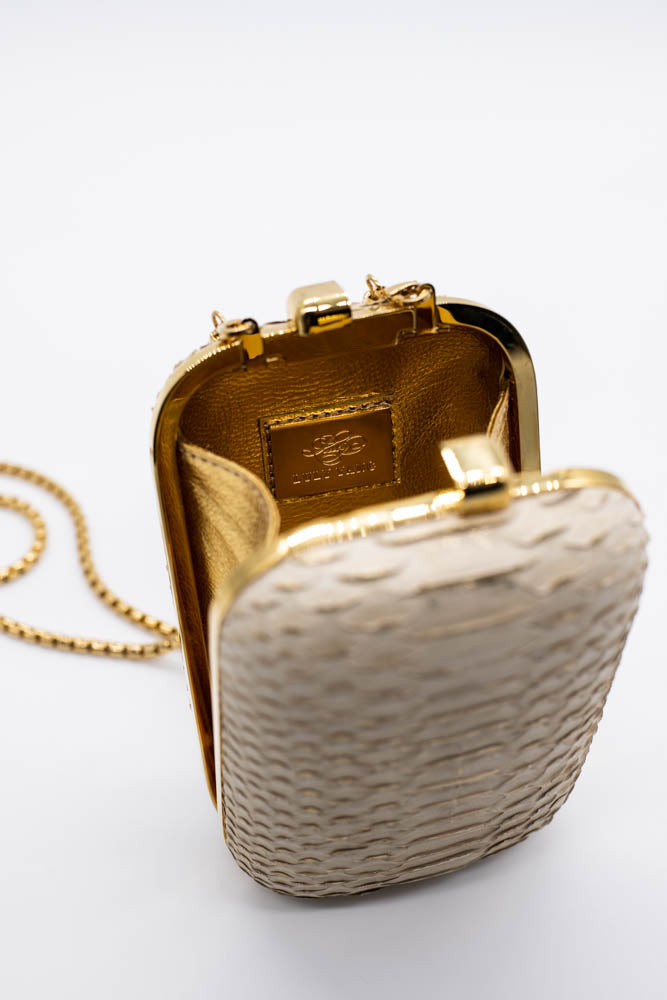 Arti Moda Pill Box Clutch - Ivory