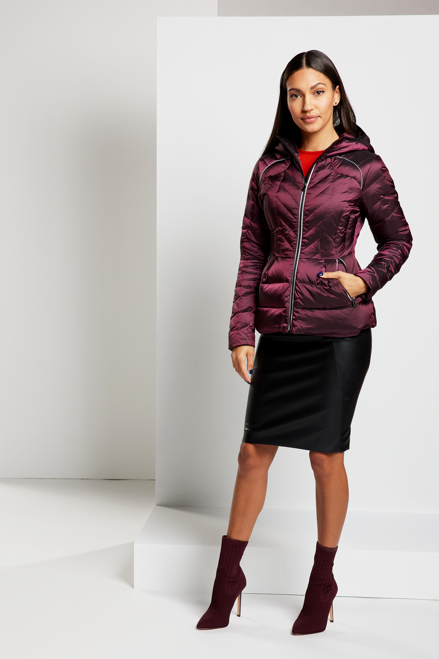 Cloud Goose Down Puffer Jacket - Bordeaux