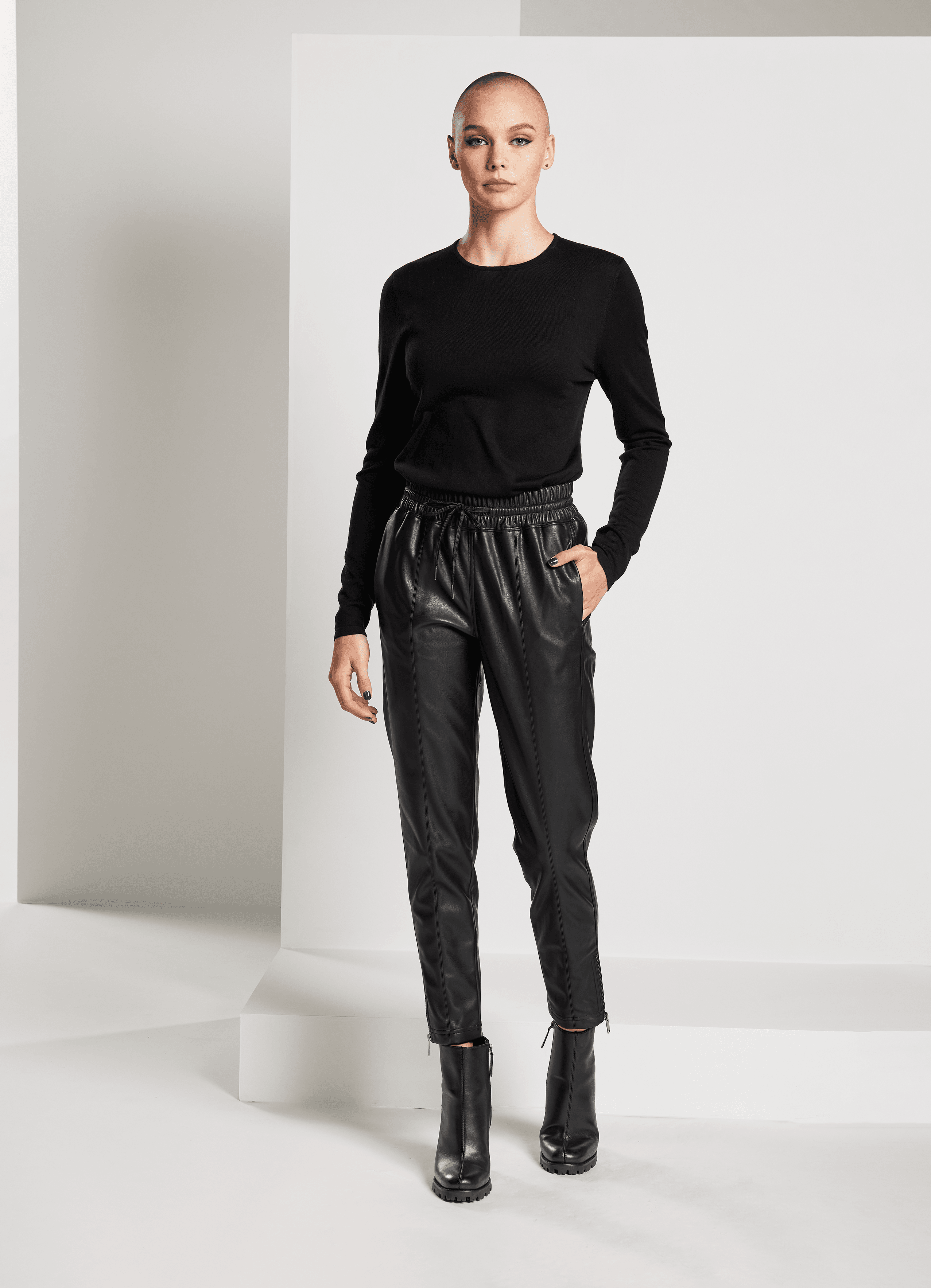 Jet Set Vegan Leather Jogger