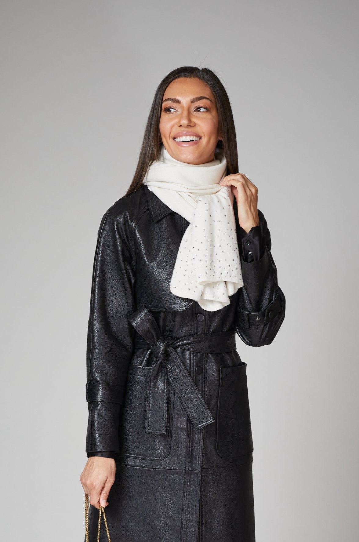 Ivory Crystal Cashmere Shawl