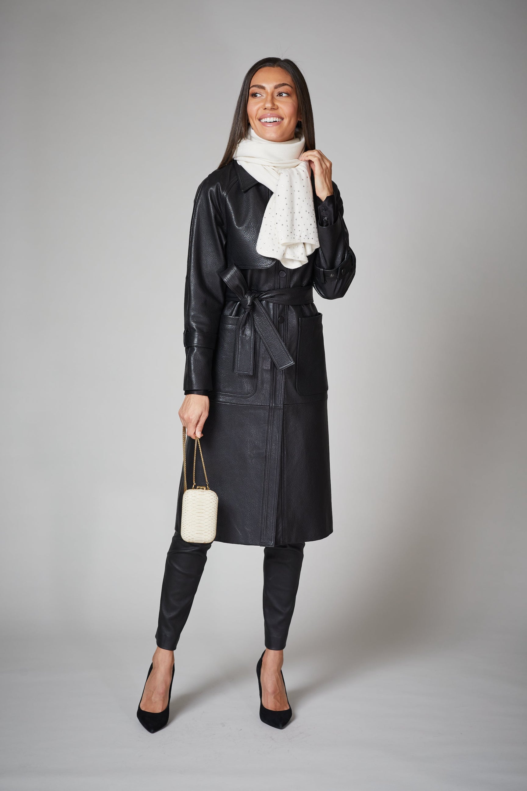 Ivory Crystal Cashmere Shawl