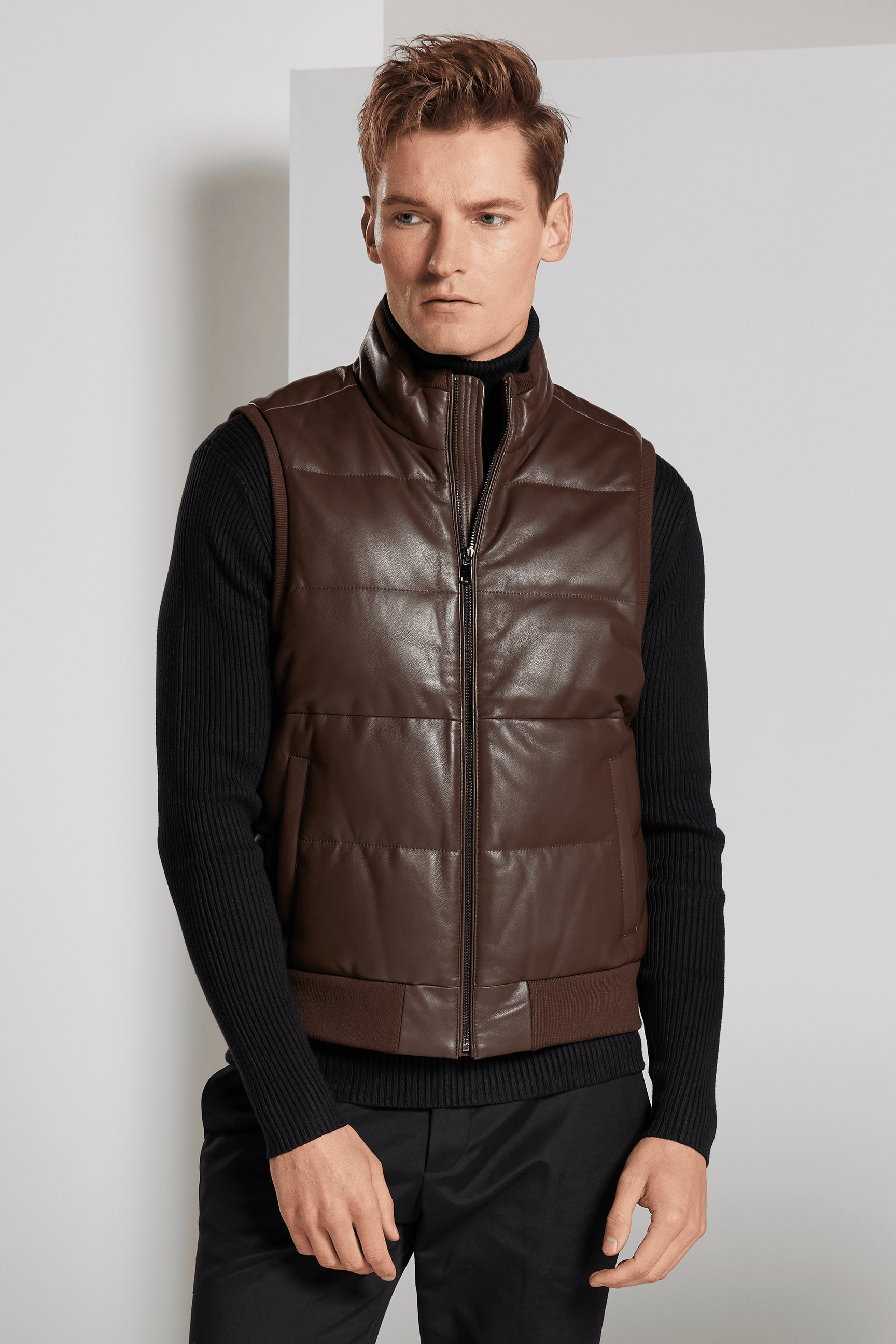 Leather Down Vest
