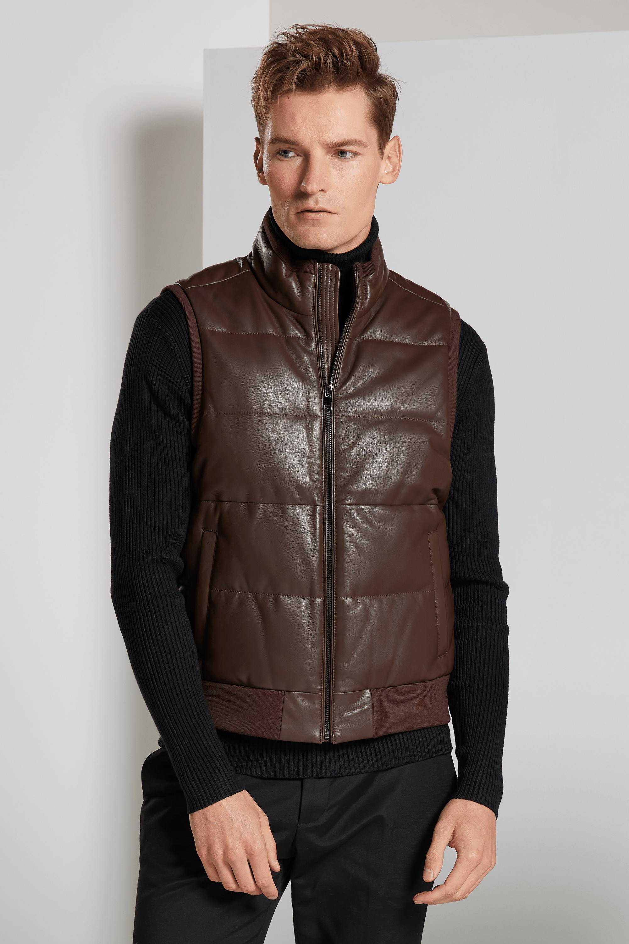 Leather Down Vest