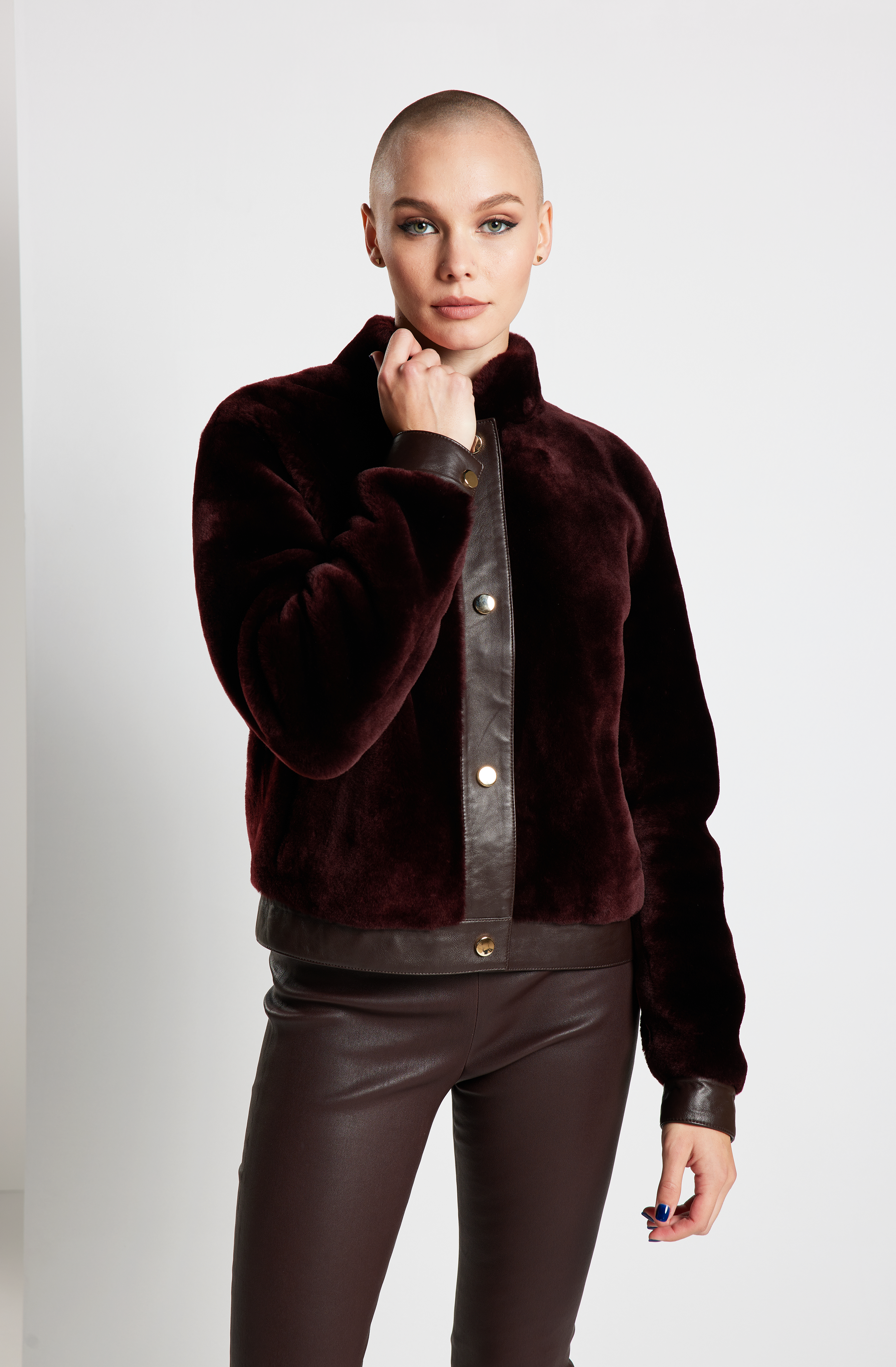 Shearling Bomber Jacket - Raisin