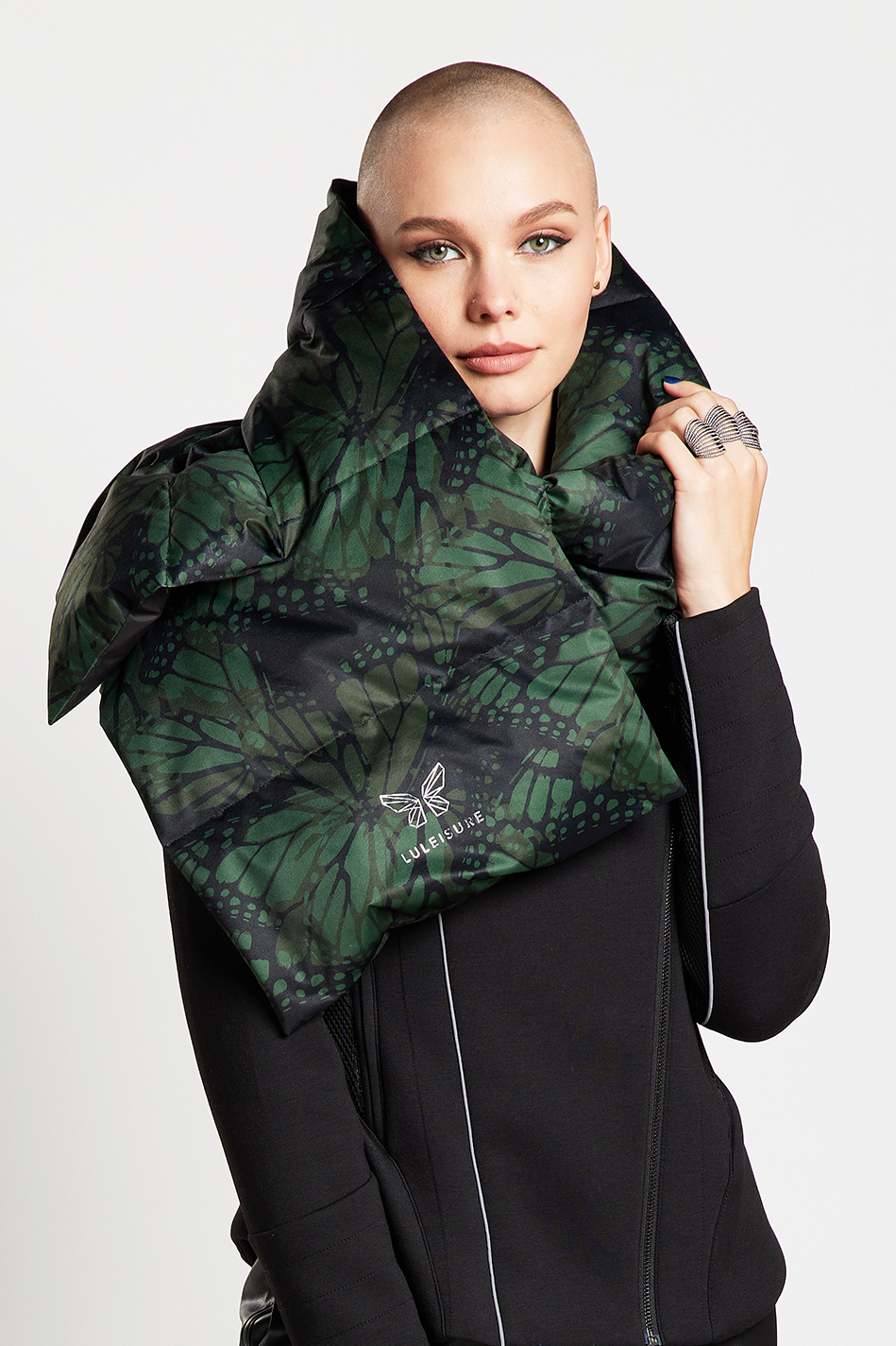 Signature Monarch Goose Down Puffer Scarf - Olivine – Luly Yang Signature Monarch Goose Down Puffer Scarf - Olivine – Luly Yang
