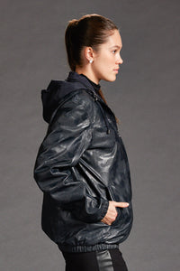 Reversible Camo Leather Bomber Jacket