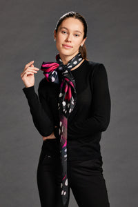 Luly Yang Signature Fuchsia Monarch Silk Scarf