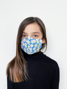 "Blue Daisy" Kid's Face Mask