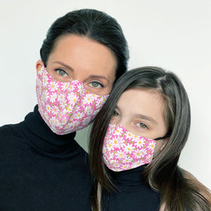 Pink Daisy "Mommy and Me" Face Mask Set (Qty. 2)