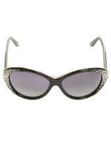 Load image into Gallery viewer, Swarovski Crystal-Accented Ombré Cat-eye Sunglasses - Gunmetal