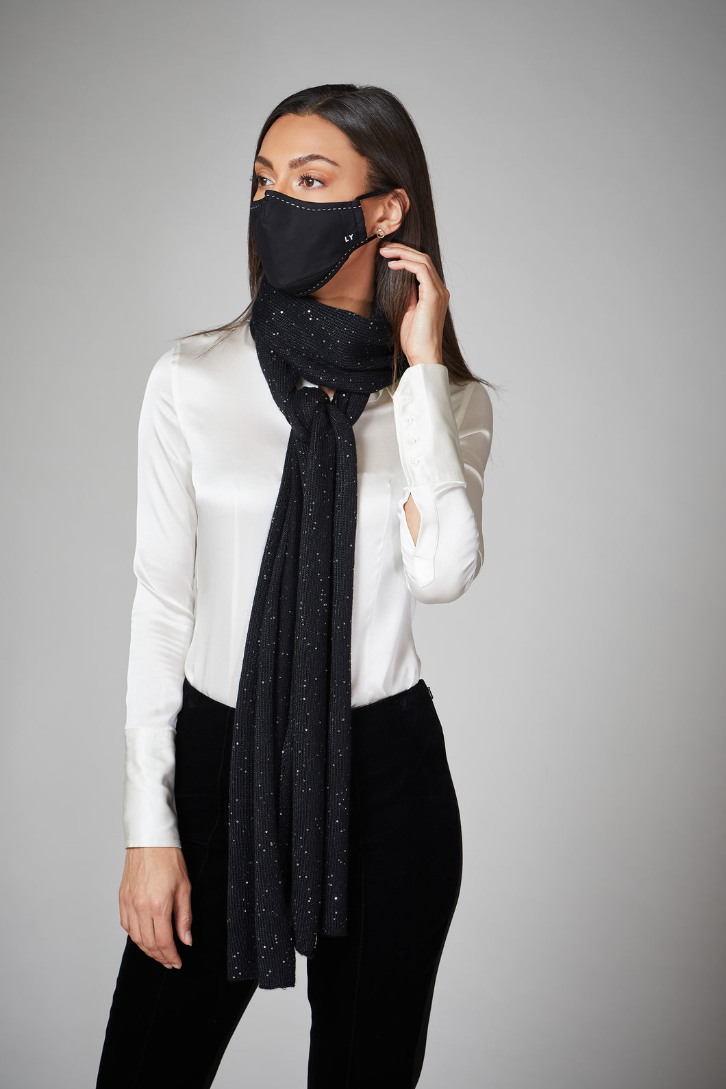 Black Sequined Scarf