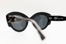 Load image into Gallery viewer, Zebra Striped Cat-Eye Sunglasses - Black and Grey