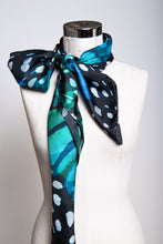 Load image into Gallery viewer, Luly Yang Signature Blue Monarch Silk Scarf