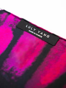 Luly Yang Signature Fuchsia Monarch Silk Scarf